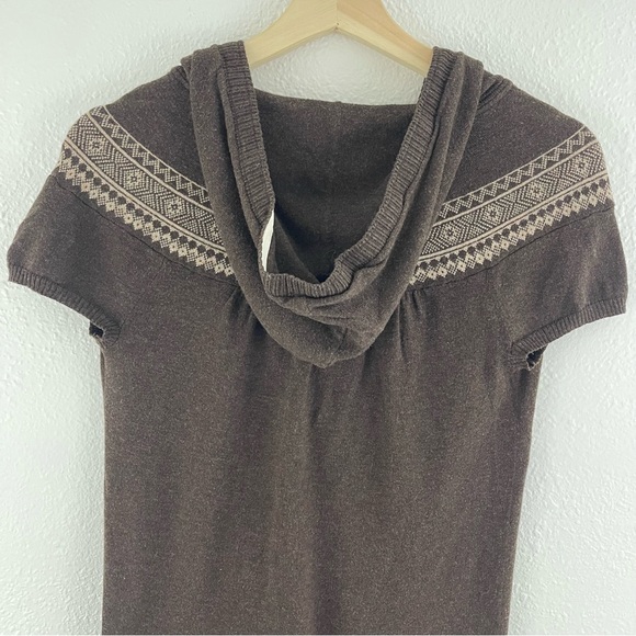HOLLISTER Y2K 2000’s Bella Swan Fair Isle Twilightcore Brown Short Sleeve Top - Picture 8 of 10